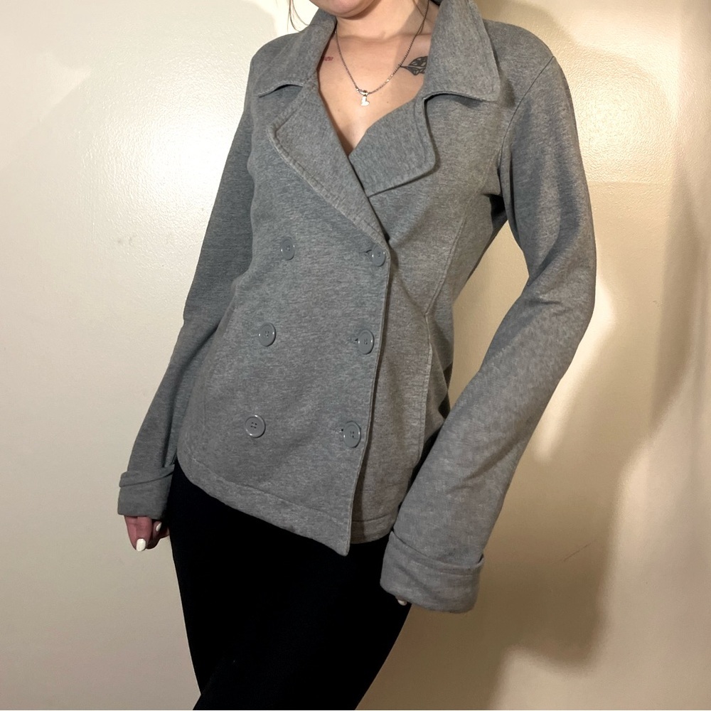 Norma Kamali Grey Women’s Button Down Blazer